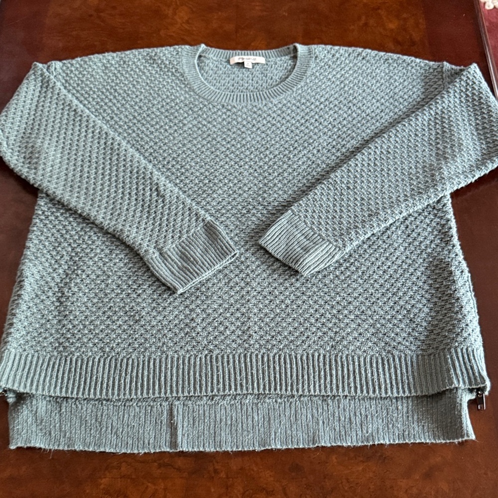Madewell Textured Crew Neck Sweater - Soft Green